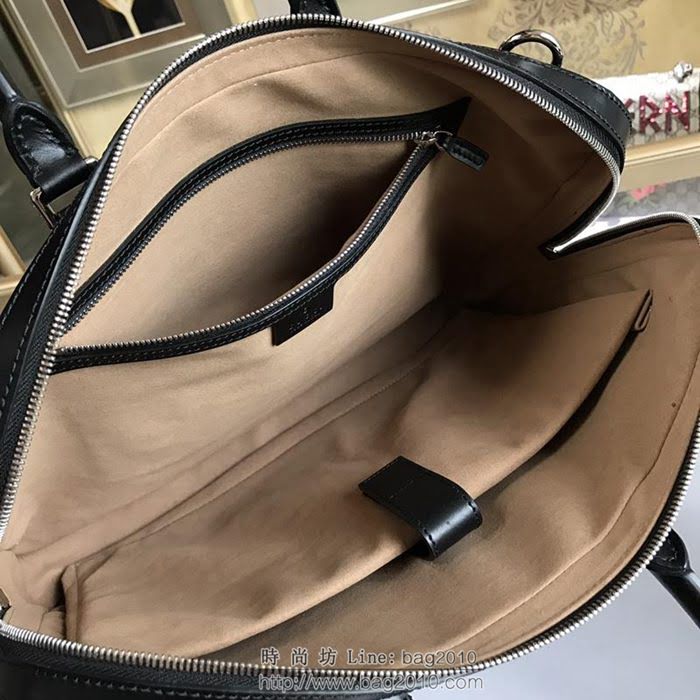 GUCCI 古馳男包 新款 451169 黑色 牛皮壓花 男士公事包 Gucci男手提包